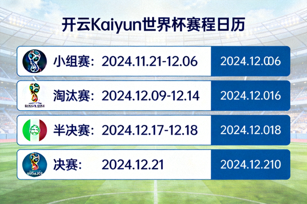 开云Kaiyun世界杯赛程日历，小组赛至决赛完整时间表